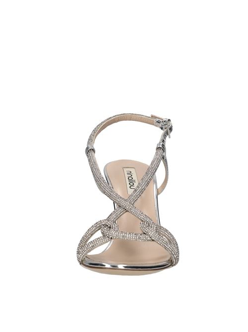 Sandali in pelle e microstrass NINALILOU | 321019L9 SPECCHIOARGENTO